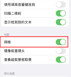 遵化苹果手机维修网点分享iPhone如何开启九宫格构图功能